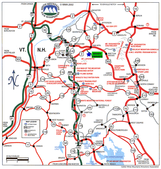 Map to Seven Dwarfs Motel & Lodge